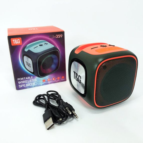 Блютуз колонка светодиодная TG359, Портативная колонка portable wireless speaker акамуляторна BU-37 | Зображення 1