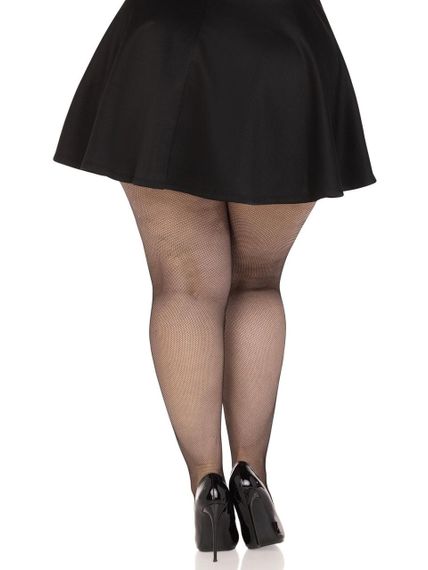 Колготки Leg Avenue Spandex micro net tights, 1X/2X, чорні, у дрібну сітку, середня посадка Sex Aura | Зображення 3