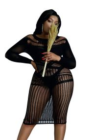 Бодістокінг-сукня Moonlight Plus Model 03, Чорний, One Size, ONE SIZE