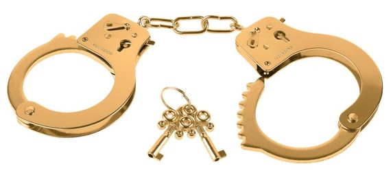 Металлические наручники FFS Gold Metal Cuffs Золотистые One Size | Зображення 1