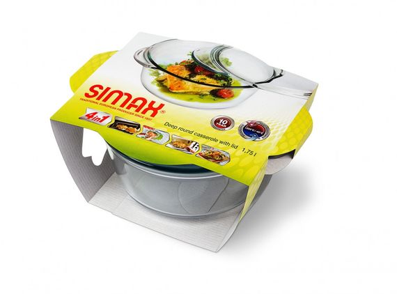 Форма для запікання жаростійка скляна з кришкою кругла Simax 1.75 л 6686/6696 | Зображення 3