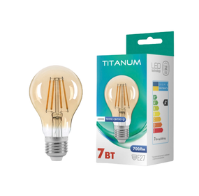 Лампа A60 7W E27 2200К 220V Filament A LED Titanum