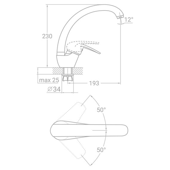 Змішувач для кухні Tau TN-5B142C 9846120 | Зображення 1