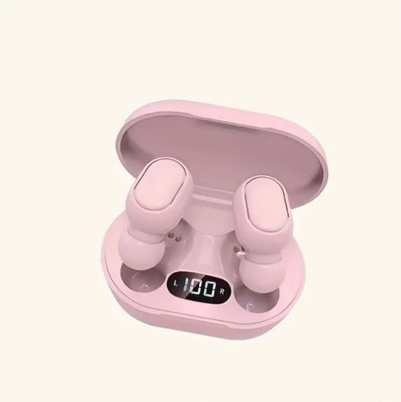 TWS Е6S Бездротові Bluetooth-навушники із шумозаглушенням і мікрофоном, IPX5 водонепроникні. Рожеві | Зображення 1