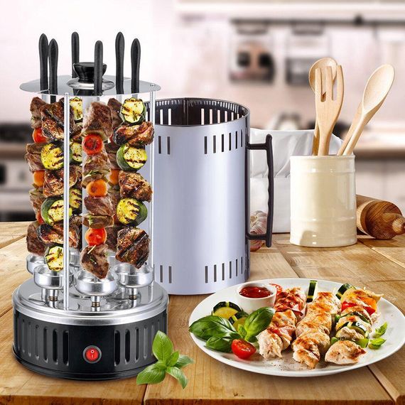 Електрошашличниця вертикальна на 6 шампурів, 1000W, Kebabs Machine / Домашня електрична шашличниця | Зображення 4