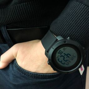 Чоловічі годинники з пластиковим ремінцем SKMEI 1434BKWT, Водонепроникні електронні годинники DR-52