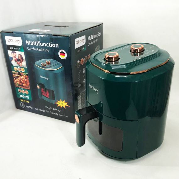 Фритюрница для дома Rainberg RB-2242 на 6 л 3800 Вт, Фритюрница LF-562 безмасляная профессиональная | Зображення 7