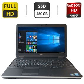 Ноутбук Dell Latitude E6540 / 15.6" (1920x1080) IPS / Intel Core i7-4610M (2 (4) ядра по 3.0 - 3.7 GHz) / 16 GB DDR3 / 480 GB SSD / AMD Radeon HD 8790M, 2 GB GDDR5, 128-bit / WebCam / DVD-ROM б/у