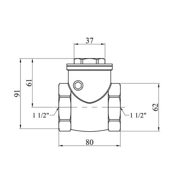 Пелюстковий клапан Karro 1 1/2" ВВ латунний KR-107 | Зображення 1