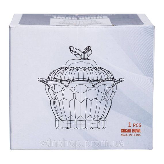 Цукерниця скляна Ø9 см цукерниця з кришкою прозора HP-4-113 | Зображення 4