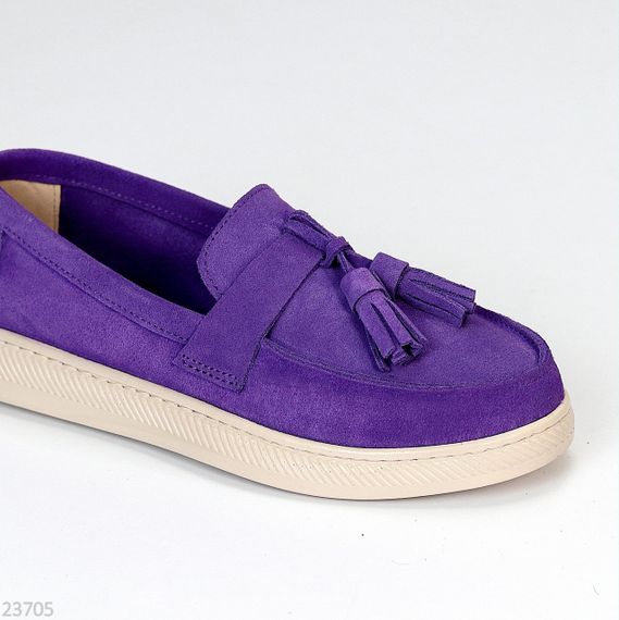 Яркие фиолетовые замшевые лоферы натуральная замша цвет в ассортименте | Зображення 5