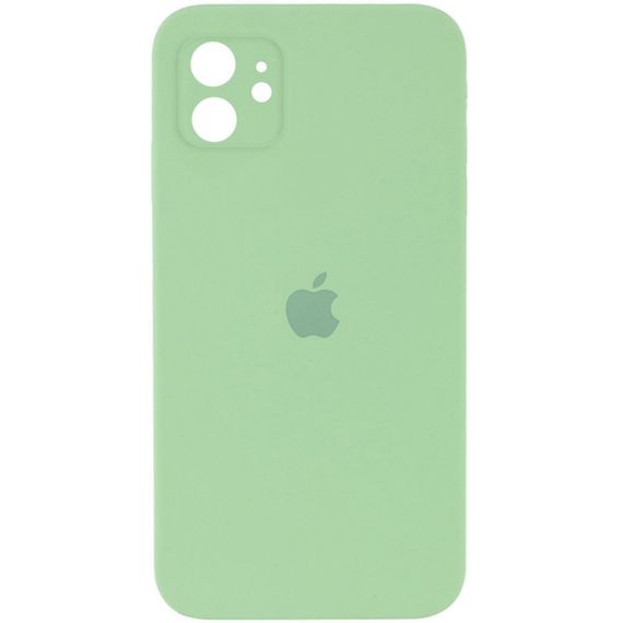 Чехол Silicone Case Square Full Camera Protective (AA) для Apple iPhone 11 (6.1") Мятный / Mint