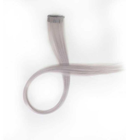 Кольорове пасмо волосся на шпильках 45 см сіре Накладне волосся | Зображення 1