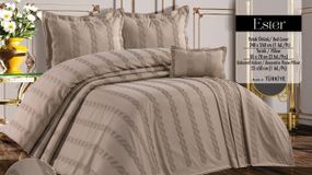 Покривало з бахромою Kayra 240х260 см Ester капучіно