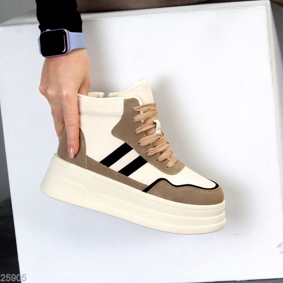 Светлые бежевые зимние хайтопы на платформе в ассортименте 38