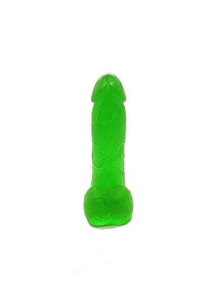 Крафтовое мыло-член с присоской Чистый Кайф Green size S натуральное | Зображення 1