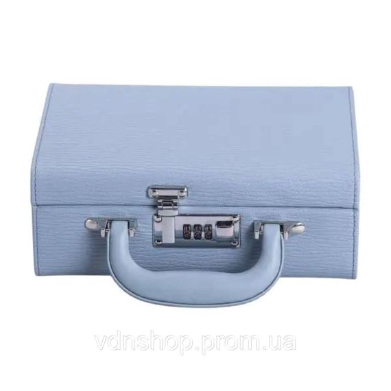 Шкатулка для украшений из эко кожи 2 яруса с кодовым замком органайзер для ювелирных изделий HP-5-24BL | Зображення 6