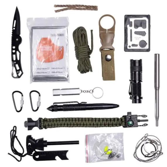 Туристичний набір для виживання в пластиковому чохлі 18х11х5 см похідний набір інструментів для кемпінгу Lugi HP-D-1 | Зображення 1