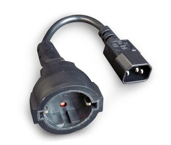 Адаптер живлення Cablexpert PC-SFC14M-01, C14 / Schuko, 15 см, із заземленням, 3*0,75 мм | Зображення 2