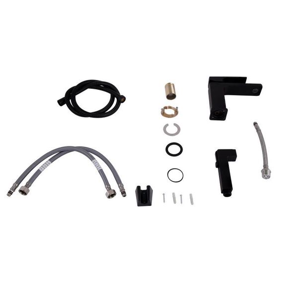 Смеситель для раковины Qtap Gemini (с гигиеническим душем) QTGEM272BLM45690 Black Matt | Зображення 6