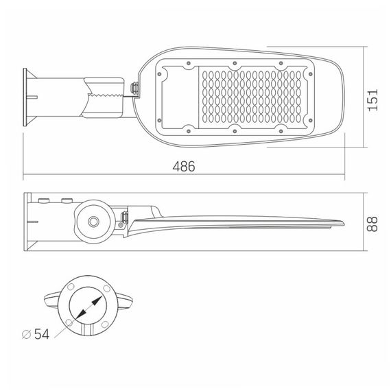 LED вуличний ліхтар VIDEX (поворотний) 50W 5000K сірий | Зображення 2