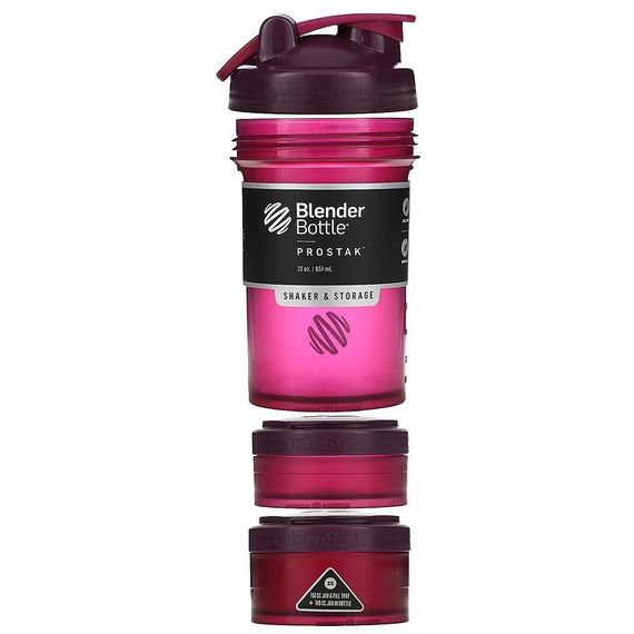 Шейкер спортивний BlenderBottle ProStak 22oz/650ml з 2-ма контейнерами Plum (Original) | Зображення 1