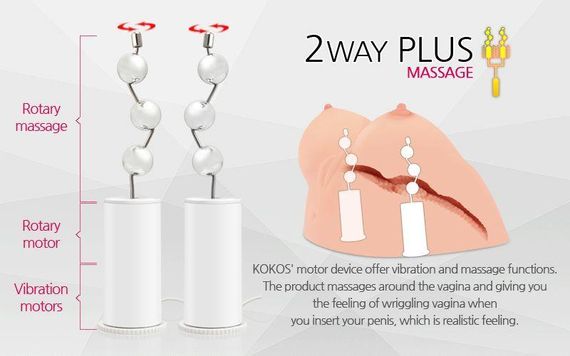 Мастурбатор Kokos Juilana Breast 2WayPlus з функцією масажу та вібрацією Sex Aura | Зображення 6