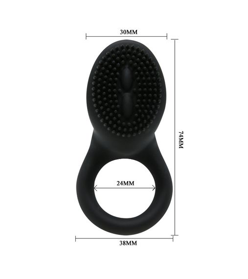 КІЛЬЦЕ ЕРЕКЦІОННЕ З ВІБРАЦІЄЮ "COBRA", колір чорний sexstyle