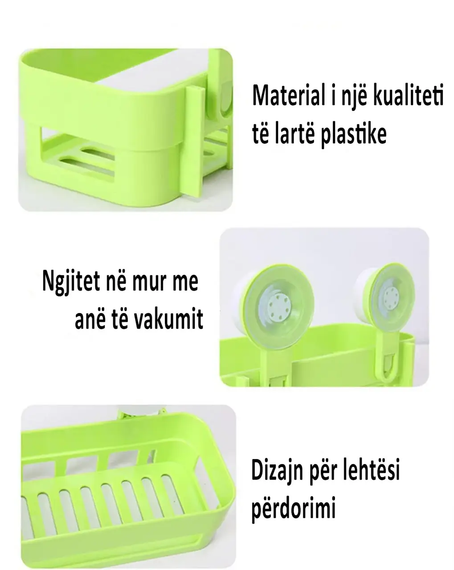 Настінна підставка для мила губки шампуні на присосках LY-571 | Зображення 3