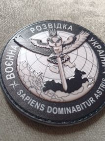 Шеврон розвідка чорний 3D (гума)