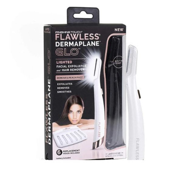 Портативный триммер-эпилятор для лица от батареек Flawless Dermaplane • Триммер для бровей с подсветкой | Зображення 5