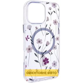 TPU+PC чохол Clear Garden with MagSafe для Apple iPhone 17 (6.3") Cherry Petal