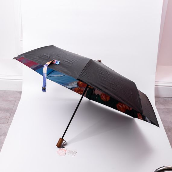 Парасолька механічна елегантна з принтом міцна надійна з поліестеру діаметр 100 см HP-23-14ML | Зображення 4