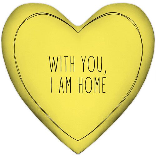 Подушка сердце XXL With you, I am home 57x57 см (6PS_21L002)