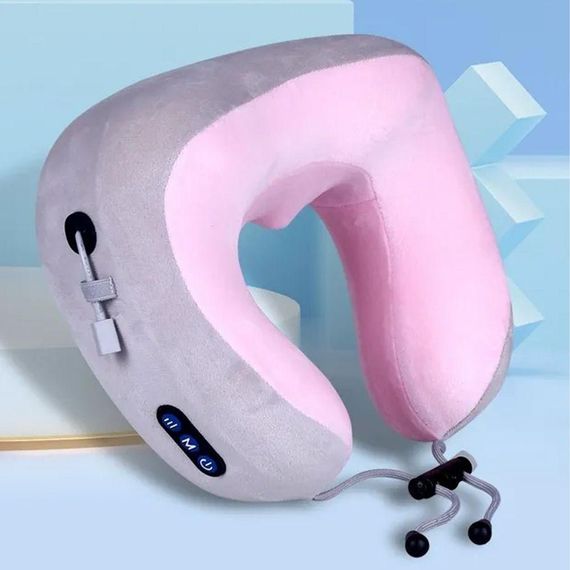 Бездротова масажна подушка для шиї з USB, U-Shaped Upgrade Vibration Pillow / Вібраційна подушка-масажер з пам'яттю | Зображення 6
