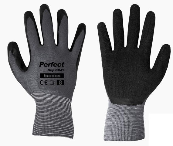 Рукавички захисні Bradas PERFECT GRIP GRAY латекс розмір 10 RWPGGY10