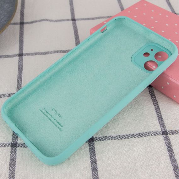 Чохол Silicone Case Full Camera Protective (AA) для Apple iPhone 12 (6.1") Бірюзовий / Marine Green | Зображення 2
