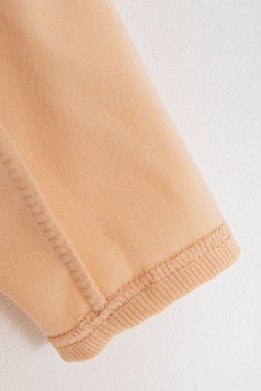 Лосины однотонные в рубчик утепленные на флисе, цвет персиковый, 238R605-1 | Зображення 5
