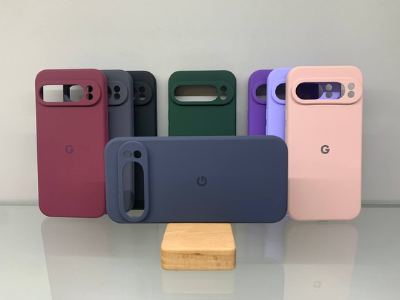 Google Pixel 9 Pro XL Протиударний чохол з логотипом софт тач синій