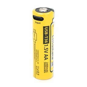 Аккумулятор LiitoKala USB-T36 1.5V/AA 1.5V AA 2400mAh/3600mWh, Li-ion Rechargeable Battery, Type-C, Charging current: 300mAh, цена
