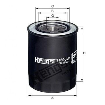 Фильтр масляный Mitsubishi Pajero 2.8/3.2 TD/DI-D 94- (аналог H96W03), Hengst, H395W,