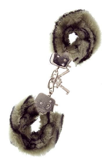 Наручники METAL HANDCUFF WITH PLUSH, ZEBRA, Черно-белый