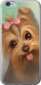 Чехол на iPhone 6s Plus Нарисованный йоркширский терьер "928u-91-17620"