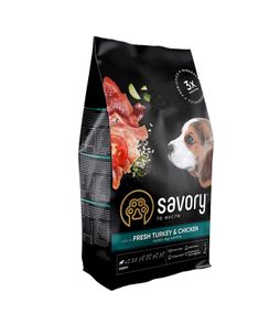 Корм Savory Puppy Fresh Turkey & Chicken сухий з індичкою та куркою для щенят всіх порід 3 кг