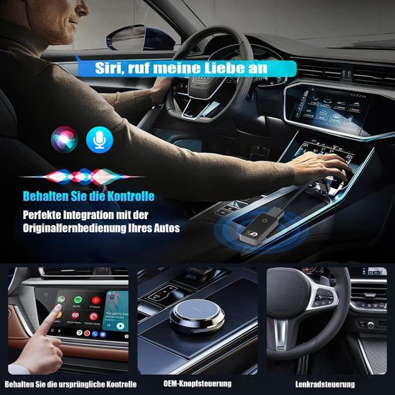 Беспроводной автомобильный адаптер Android и Carplay, беспроводной адаптер 2 в 1, преобразует проводной автомо | Зображення 3