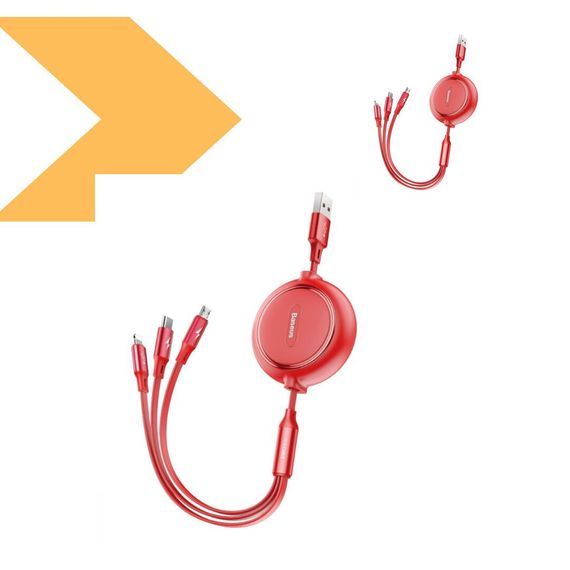 Універсальний кабель 3-in-1 Baseus Golden Loop Micro / Lightning / Type-C 3.5A 1.2m CAMLT-JH (33735-01_169) | Зображення 2