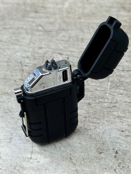 Электроимпульсная USB зажигалка Explorer FR171, две дуги в водонепроницаемом корпусе - Black | Зображення 1