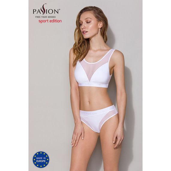 Топ з прозорою вставкою Passion PS002 TOP XL, white | Зображення 2