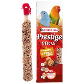 Лакомство для волнистых попугайчиков Versele-Laga Prestige Sticks Small Parrot Nuts & Raisin Topping, 2 шт х 30 гр