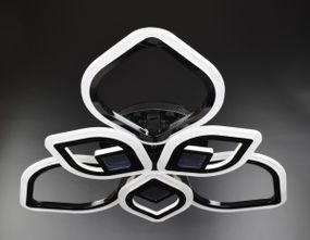 Люстра світлодіодна стельова LED світильник для квартири на стелю лед з пультом 26035 Чорний 10х60х60 см.